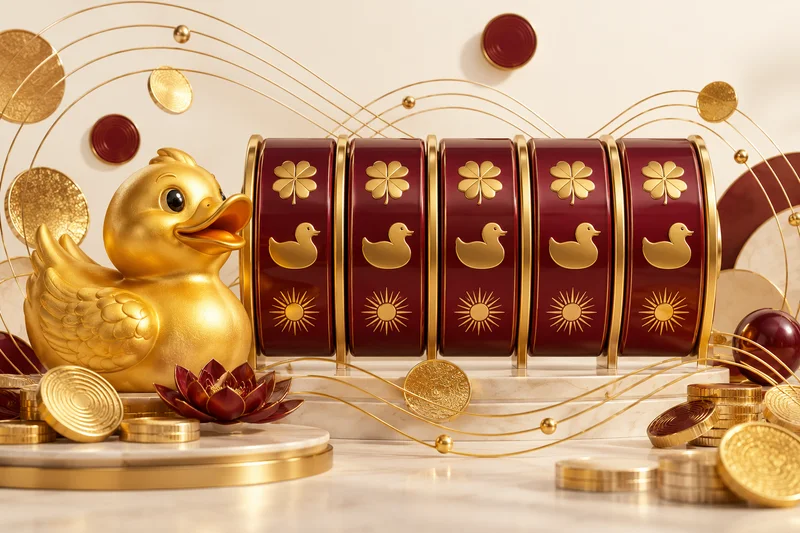 Duck Of Luck Buy Bonus Slovensko – originálna ilustrácia kačky a piatich valcov